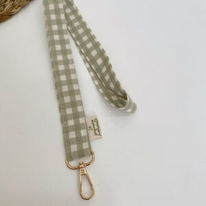 Lanyard - Cuelga llaves Vichy verde