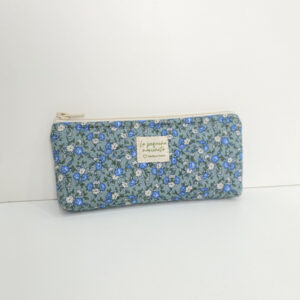 Estuche flor azul y beige