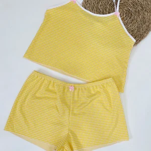 Pijama vichy amarillo
