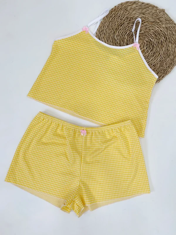 Pijama vichy amarillo