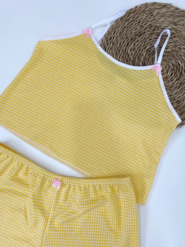 Pijama vichy amarillo - Imagen 2